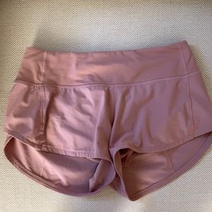 lululemon speed up shorts 2.5 length dusty rose